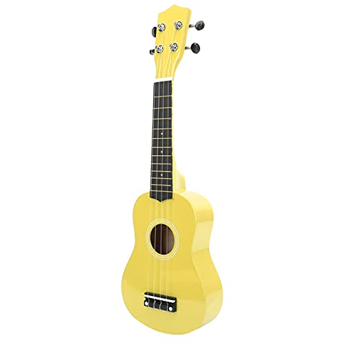 Ukulele Kit, Bright Ukulele Set Orchesterinstrument mit Wischtuch für für Konzertsaal für Musikunterricht(Gelb)