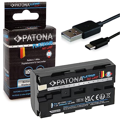 PATONA Platinum Akku NP-F550 mit USB-C Eingang Kompatibel mit Sony NP-F330 NP-F750 NP-F930 NP-F950