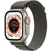 Apple Watch Ultra - 49 mm - Titan - intelligente Uhr mit Alpine Loop - Stoff - grün - Bandgröße: M - 32 GB - Wi-Fi, LTE, UWB, Bluetooth - 4G - 61.3 g
