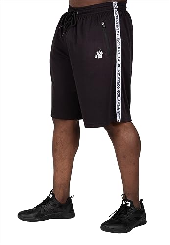 Gorilla Wear Reydon Mesh Shorts 2.0 - schwarz - Kurze Hose Short mit Logo zum Sport Alltag Freizeit atmungsaktiv bequem bewegungsfreiheit Workout Training aus Polyester, M
