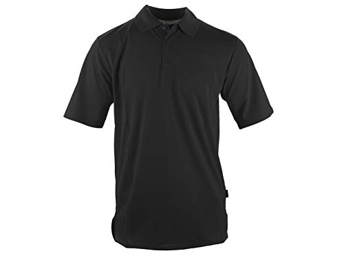 Herren Poloshirt Extreme Performance - Kurzarm-Hemd für Männer mit Knopfleiste, atmungsaktiv, bügelfrei, antibakteriell - Sport, Casual, Business, Made in EU (Schwarz, M)