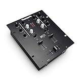 Numark M2 - 2-Kanal DJ-Scratch-Mischpult, rack-einbaufähig, mit 3-Band-Equalizer, für die Disco ausgelegten Eingängen, Mikrofon-Eingang, austauschbarem Crossfader und Reverse-/Slope-Reglern