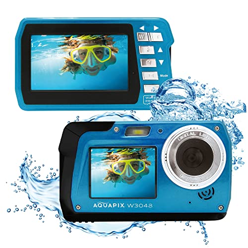 EASYPIX W3048 Edge Iceblue wasserdichte Kamera 48 MP Dual Display