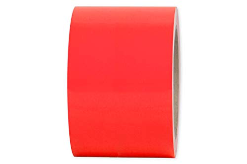 10m Rolle Fluoreszierendes PVC-Klebeband - viele Farben (u.a. gelb, orange, rot, pink, grün) – selbstklebend – versch. Breite (10, 25, 50, 75, 100 mm) – aus Orafol ORACAL 7510 (100mm x 10m, rot)
