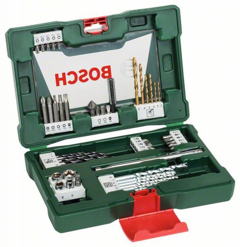 Bosch V-Line TiN-Bohrer- und Bit-Set, 48-teilig, mit Magnetstab und Kegelsenker 2607017314