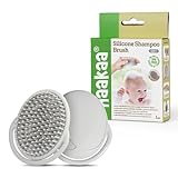 Haakaa Shampoo-Bürste aus Silikon - Kamm mit weicher Bürste für Milchschorf | Kopfhautmassagegerät, weiche Borsten für Babys und Kleinkinder