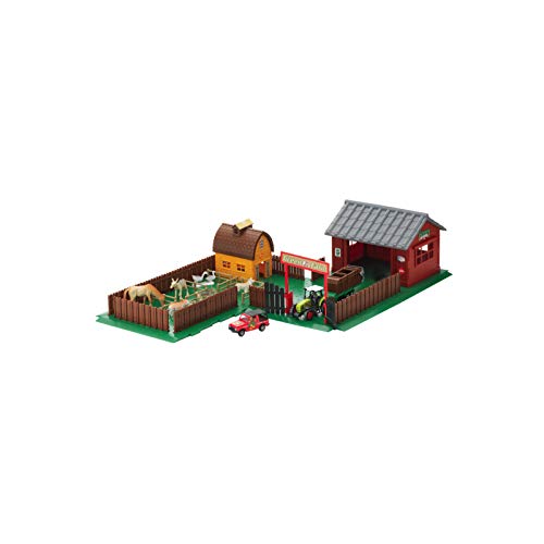 Trendario Bauernhof Kinderspielzeug Scheune / Farm mit Tieren und Fahrzeugen für Kinder (Bauernhof 1)
