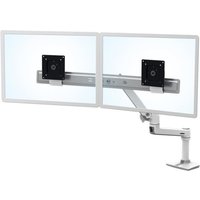 ERGOTRON LX Dual Direct Monitor Arm in Weiß - Monitor Tischhalterung mit patentierter CF-Technologie für 2 Bildschirme bis 68,60cm (27) , 33cm Höhenverstellung, VESA Standard und
