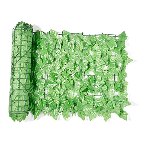 Künstliche Efeu Heckenrolle, 1 x 3M Künstliche Hecke Sichtschutzhecke Traubenblatt Wasserdicht & Winddicht Künstliche Hecke Sichtschutzhecke Terrasse Wanddekoration