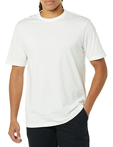 Amazon Aware Herren Kurzärmliges T-Shirt aus Bio-Baumwolle mit Rundhalsausschnitt, Weiß, M
