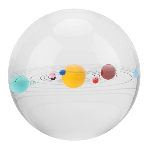 Omabeta Crystal Ball, Rystal Ball Decor Kristallkugel Briefbeschwerer Heilung Meditationskugel Glaskugel Fantastisch glänzend für Büro(3D Sonnensystem)