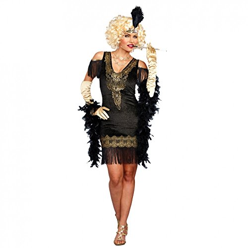 Dreamgirl AG Charleston Kostüm Flappy Gr. L Kleid Schwarz/Gold 20er Jahre Mottoparty Fasching