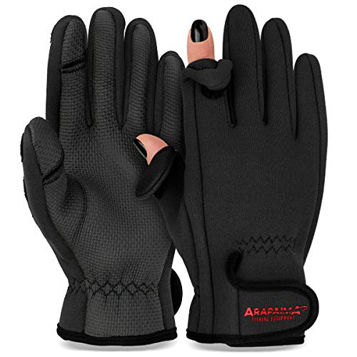 Thermo Angelhandschuhe 'Spin' | Neopren Angel Handschuhe | Anglerhandschuhe | Fishing Gloves - Schwarz 3XL
