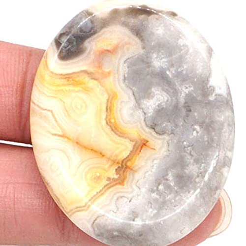 Thumb Worry's Natürlicher Kristall mit sieben Edelsteinen, spirituelles Fingermassage-Handwerk natürlicher Glanz (Color : Crazy Agate, Size : One Size)