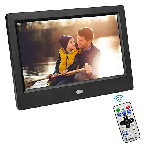 VBESTLIFE Digitaler Fotorahmen,7" HD LED Bildschirm,Digital Bilderrahmen mit Wecker / MP3 / MP4 Movie Player für Zuhause/Büro.(EU)