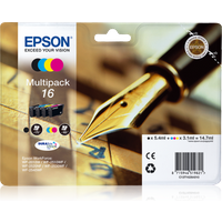 Epson 16 - Multipack - Tinte T1626 - Original Kombi-Pack Schwarz, Cyan, Magenta, Gelb (C13T16264012)
