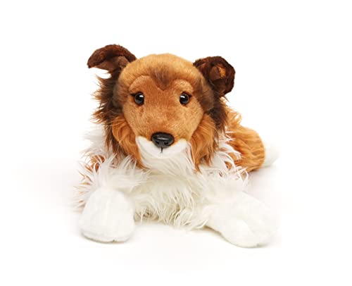 Uni-Toys - Langhaarcollie, liegend - Gesicht braun - 41 cm (Länge) - Plüsch-Hund, Collie - Plüschtier, Kuscheltier