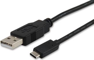 Equip - USB-Kabel - USB (M) zu USB-C (M) - USB 2.0 - 3 A - 1 m - geformt - Schwarz