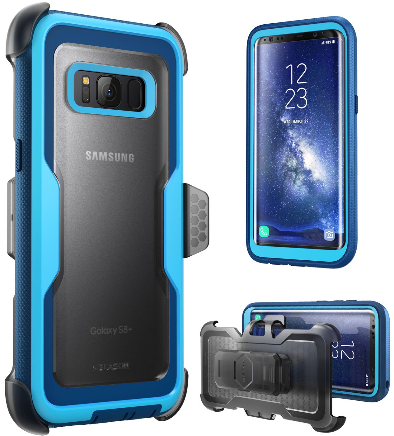 i-Blason Armorbox Series Schutzhülle für Samsung Galaxy S8 Plus (2017 Release), robust, stoßdämpfend, Blau