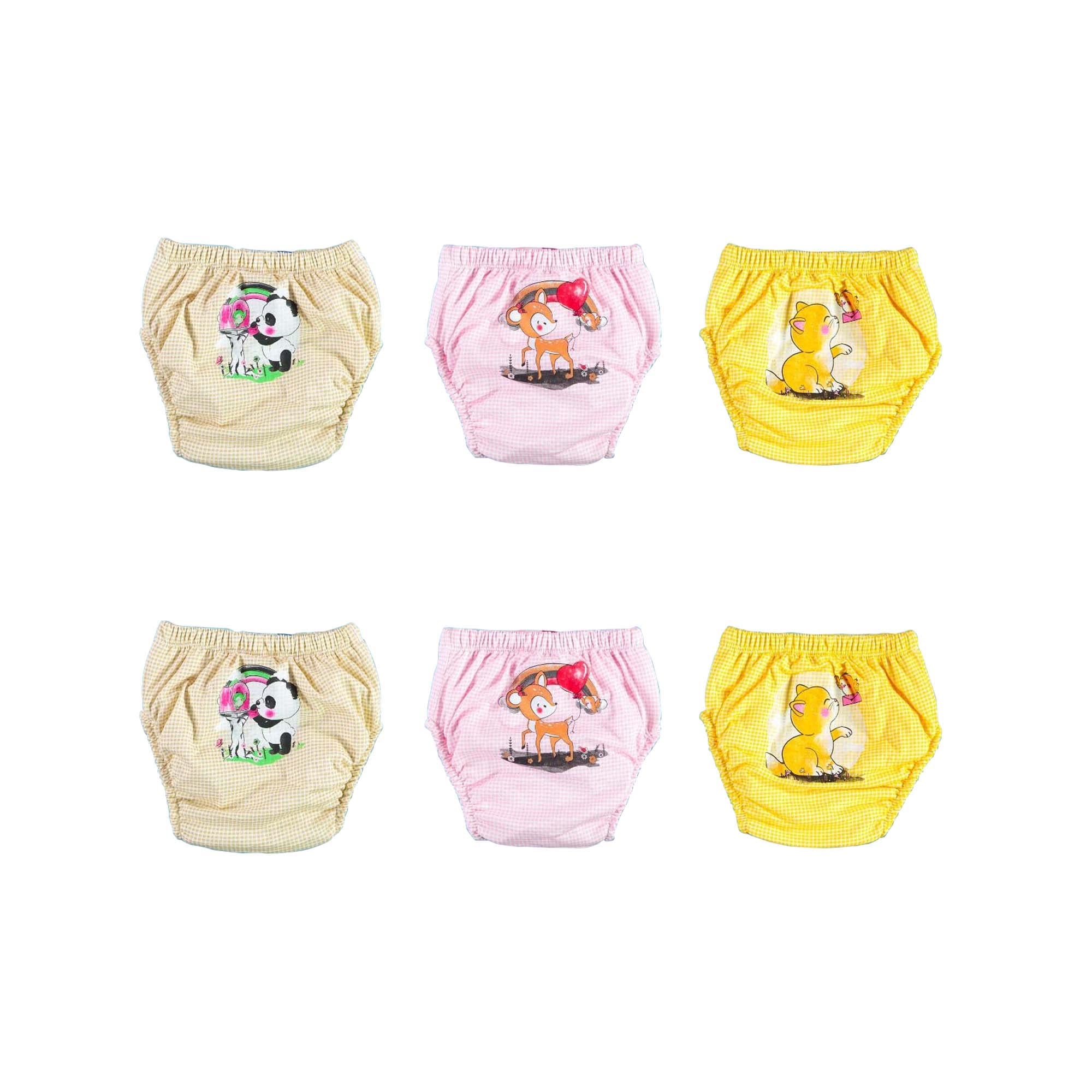 OZYOL Trainerhosen für Tröpfchentraining 6er Pack - Wiederverwendbare Kleinkinder Windelhosen Lernwindeln Trainerwindeln Baby Unterwäsche zum Sauberwerden Toilettentraining (Little Cuties, 100)