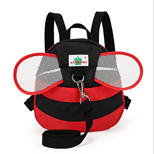 Baby Anti-verlorene Rucksack, Anti-verlorene Vorschul-Rucksack, Mini-Reise-Sicherheits-Tasche, Baby Walking Sicherheit Harness Z¨¹gel Kleinkind Kinder Rucksack Rucksack Assistent mit Sicherheitsleine Red Bee