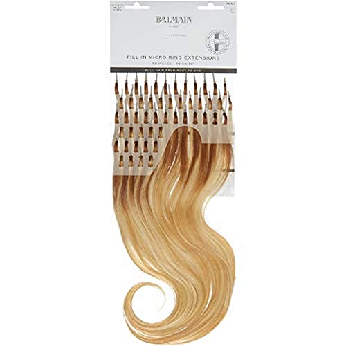 Balmain Micro Ring Extensions Human Hair 50 Stück 40 Cm Länge Farbe Light Gold Blonde Ombre #9g.10 Om