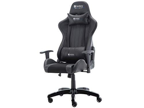 Sandberg Commander Gaming Chair Black Büro- und Computerstuhl gepolsterter Rücken