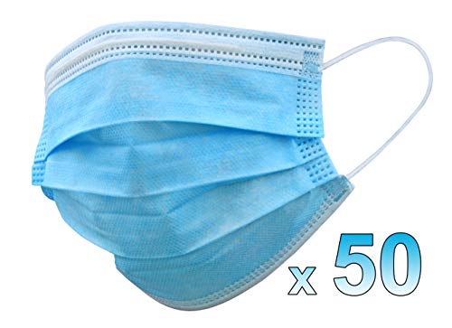 3-Lagige - Mundschutz Gesichtsmaske, Packung mit 50 Stück