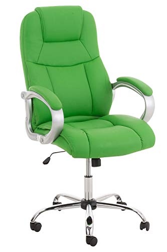CLP XL Bürostuhl APOLL mit Kunstlederbezug und hochwertiger Polsterung l Drehbarer und höhenverstellbarer Chefsessel bis 150 kg belastbar, Farbe:grün