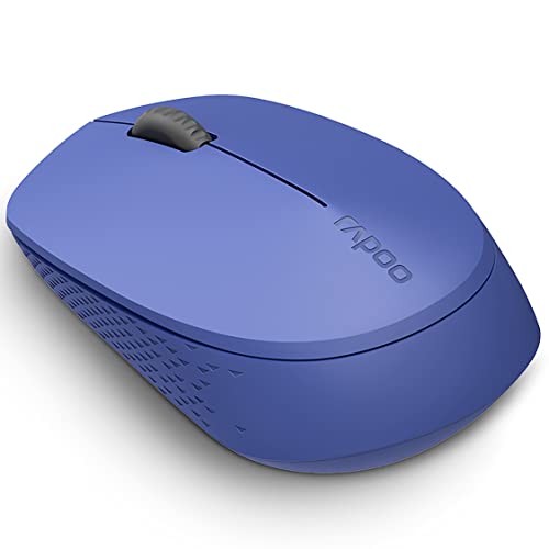 Rapoo Optische Maus, kabellos, Multi-Modus, leise, M100 Zoll (Bluetooth, Computermaus, Design, mit Tasten und Scrollrad) Blau