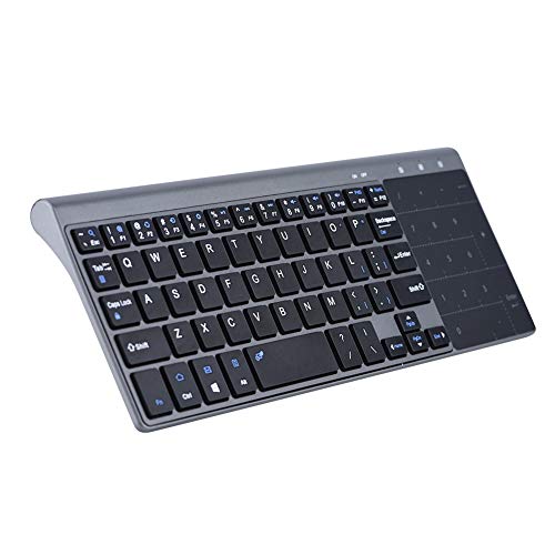 Goshyda Drahtlose Tastatur Tragbare schlanke 2,4-GHz-Tastatur Handheld mit Touchpad für PC/für Notebook/für TV-Box
