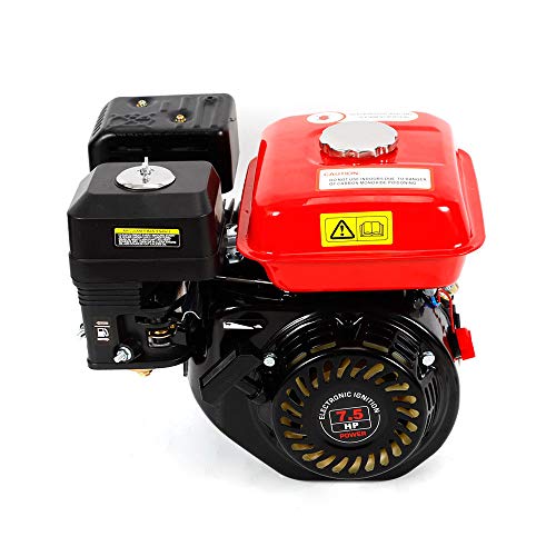 7.5 PS/ 4-Takt Benzinmotor Standmotor Motor, Kartmotor Luftgekühlter Schwerkraftzufuhr Industrie Motor 5.1 KW, für Pumpen und Boote (rot)