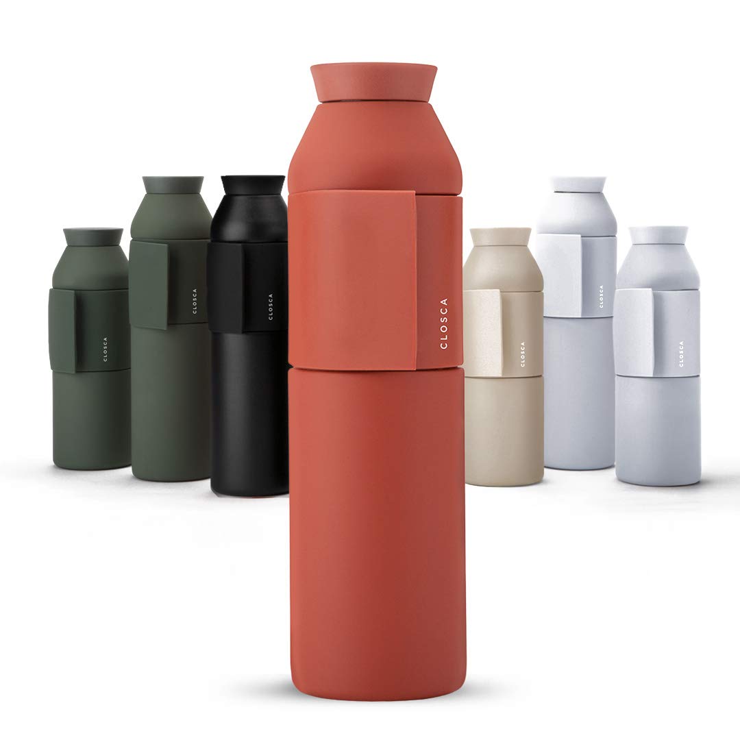 Closca Wasserflasche aus Edelstahl Bottle Wave. Thermo-Trinkflasche zum Einhängen für Kinder und Erwachsene. BPA-frei (600ml, Arizona)