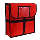 OUNONA Isolierte Pizzatasche Professionelle Lieferbeutel Lebensmittelbeh?lter Aufbewahrungstasche Pizza Delivery Bag(Red)