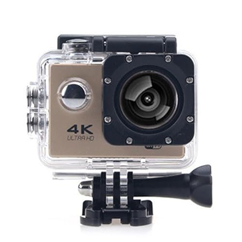 ZHUTA Action Kamera 4K HD 2.0 Zoll Bildschirm Unterwasserkamera,8MP WIFI/30m wasserdichte Sports Kamera mit Zubehör Kits,für Schwimmen Tauchen Fahrrad Motorrad usw(Gold)