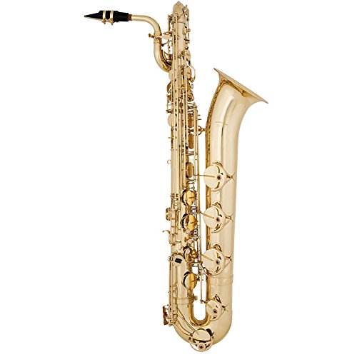 As Arnolds & Sons Es-Bariton Saxophon ABS-110, Messing lackiert bis tief A mit Mundstück und Etui (Comfort Case)