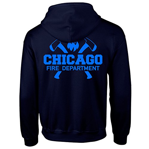 Chicago Fire Dept. - Sweatjacke mit Kapuze (Axt - Blue Edition) (L)