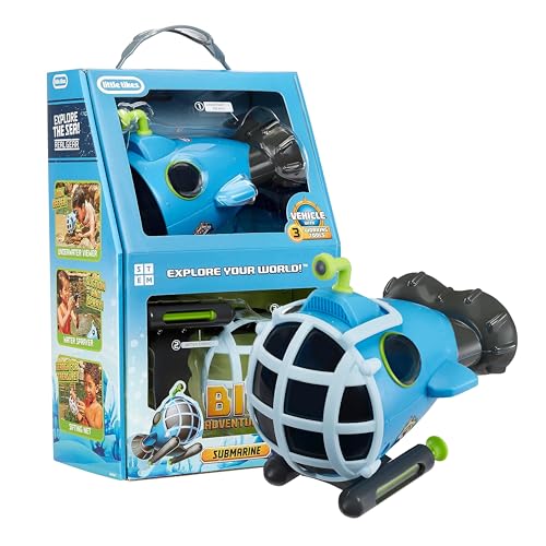little tikes Big Adventures U-Boot-STEM-Spielzeug - Inklusive Wasserfahrzeug mit Unterwasser-Sichtgerät, Wassersprüher und Siebnetz - ideal für Kinder im Alter ab 3 Jahren
