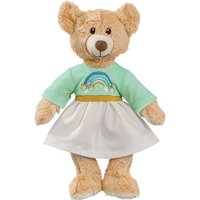 Heless 65-Kuscheltier Teddy Rainbow inkl. Kleid mit Regenbogen-Stickerei, ca. 32 cm großer Teddybär zum Liebhaben und als Spielgefährte für Babys und Kleinkinder, braun