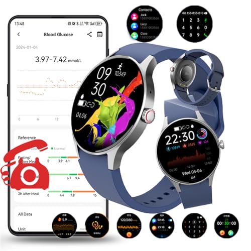 Smartwatch Mit Bluetooth-Anrufe, 𝐁𝐥𝐮𝐭𝐳𝐮𝐜𝐤𝐞𝐫𝐆𝐥𝐮𝐜𝐨𝐬𝐞 Smartwatch Fitness-Tracker,Fitnessuhr Mit Smartwatch Mit Bluetooth -Anruf,𝐃𝐢𝐚𝐛𝐞𝐭𝐞𝐬 Smart Fitness Tracker Pulsschlag ,C