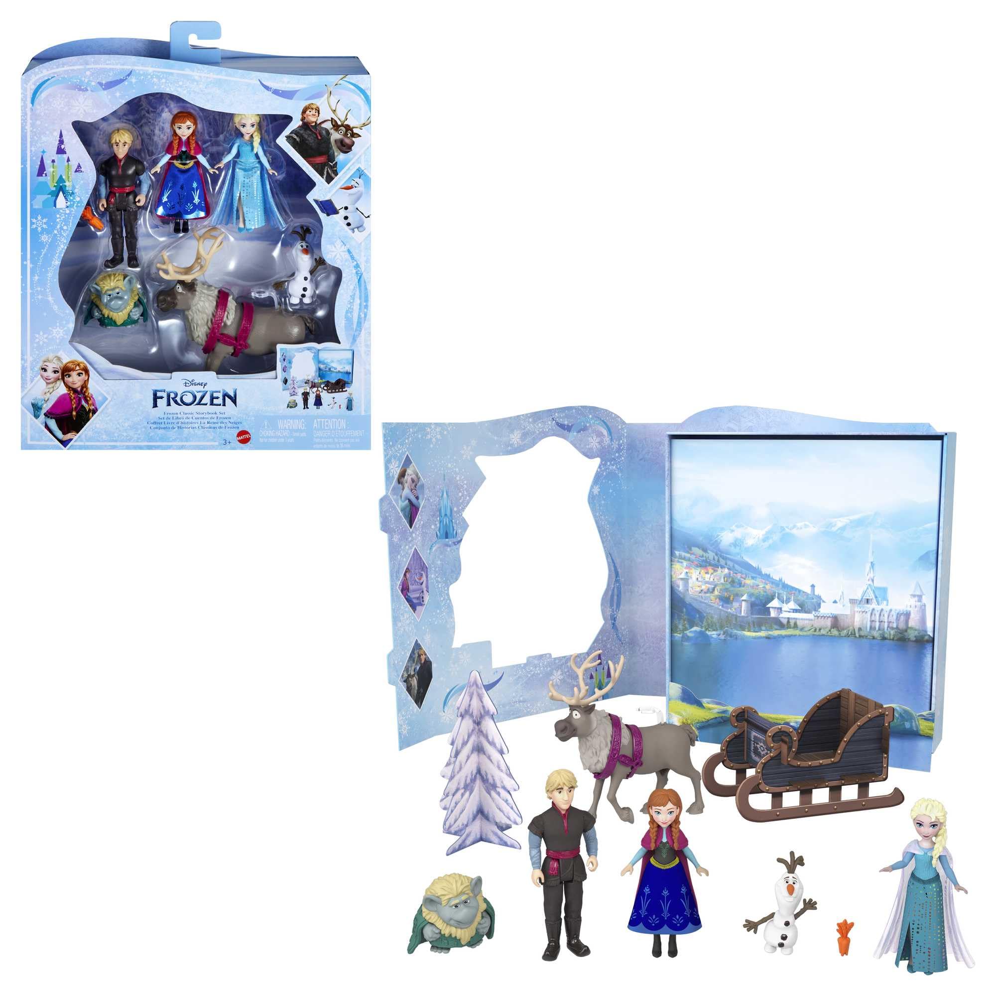 DISNEY Die Eiskönigin - Märchen-Set mit 6 spielerischen Lieblingsfiguren, interaktiver Verpackung und Zubehör für Kinder, HLX04