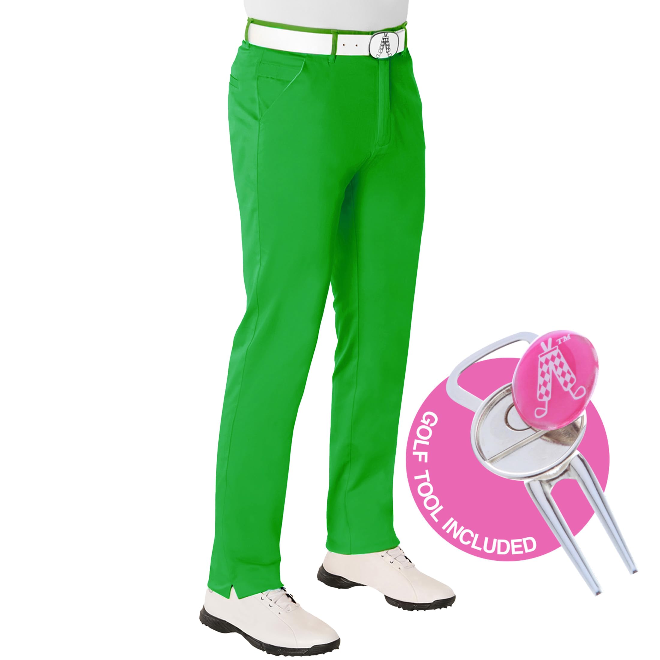 Royal & Awesome Green Golf Hosen für Männer, Herrengolfhosen, Funky Herrengolfhosen, Golf -Chinos für Männer