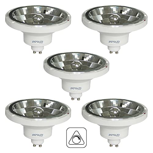 Sigmaled lighting - DIMMBAR LED-Spot AR111 GU10-Sockel - 14 W (entspricht 110 W Halogen-Spot) - Warmweißes LED-Licht (3000 K) - 230V AC - 1000 Lumen - 5er-Pack - DIMMBAR AR111 LED-Leuchtmittel