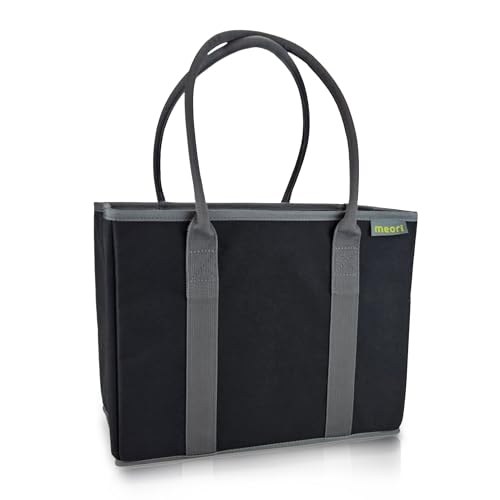 meori Büro-Organizer, Tragetasche für Laptop, mit 3 praktischen Taschen, Lava Schwarz, Medium