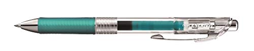 Pentel BL77TLE-S3X EnerGel Pure Gel-Tintenroller mit Druckmechanik, 0,7 mm Kugeldurchmesser = 0,35 mm Strichstärke, nachfüllbar, 12 Stück, türkis