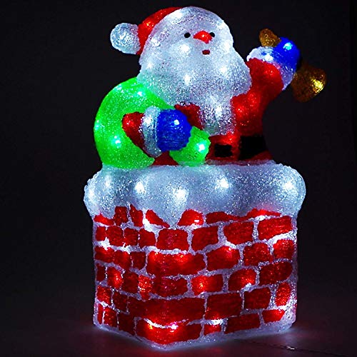 LED Weihnachtsmann Santa Claus Weihnachtsfigur aus Acryl mit 96 LED's IP44 für den Innen- und Außenbereich