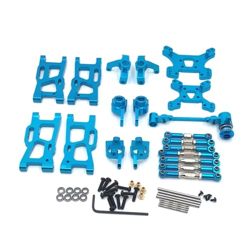 UNARAY Fit for WLtoys 124017 124019 144001 144002 RC Auto Upgrade Ersatzteile Zugstange Rocker Arm Lenkung Tasse C Block Getriebe, Etc. (Size : Blue)