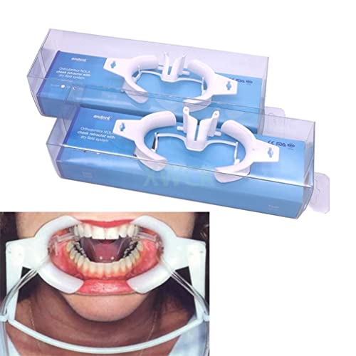 Zahnärztlicher Retraktor mit Sub-Speichel Intraoraler Lippen-Wangen-Retraktor Zahnärztliches Trockenfeld-Absaugsystem(Color:2pcs,Size:Small)