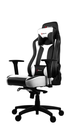 Arozzi Vernazza Premium PU Leather Ergonomic Computer Gaming/Office Chair with High Backrest, Recliner, Swivel, Tilt, Rocker, Adjustable Height and Adjustable Lumbar and Neck Support - White Accents