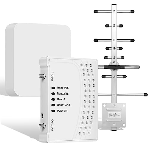 Handy-Signalverstärker für Zuhause, Handy-Booster-Kit, bis zu 5000 m², Zellverstärker Boost 4G 5G LTE Daten für Verizon AT & T und alle US-Träger, Band 66/2/4/5/12/17/13/25, FCC-genehmigt